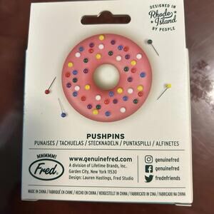 NEW FRED Desk Donut 50-Pack Push Pins with Holder